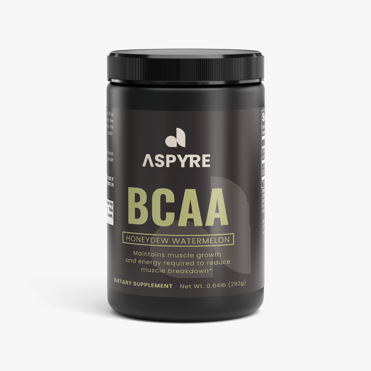 ASPYRE BCAA Post Workout Powder, honeydew watermelon, 292g tub